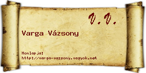 Varga Vázsony névjegykártya